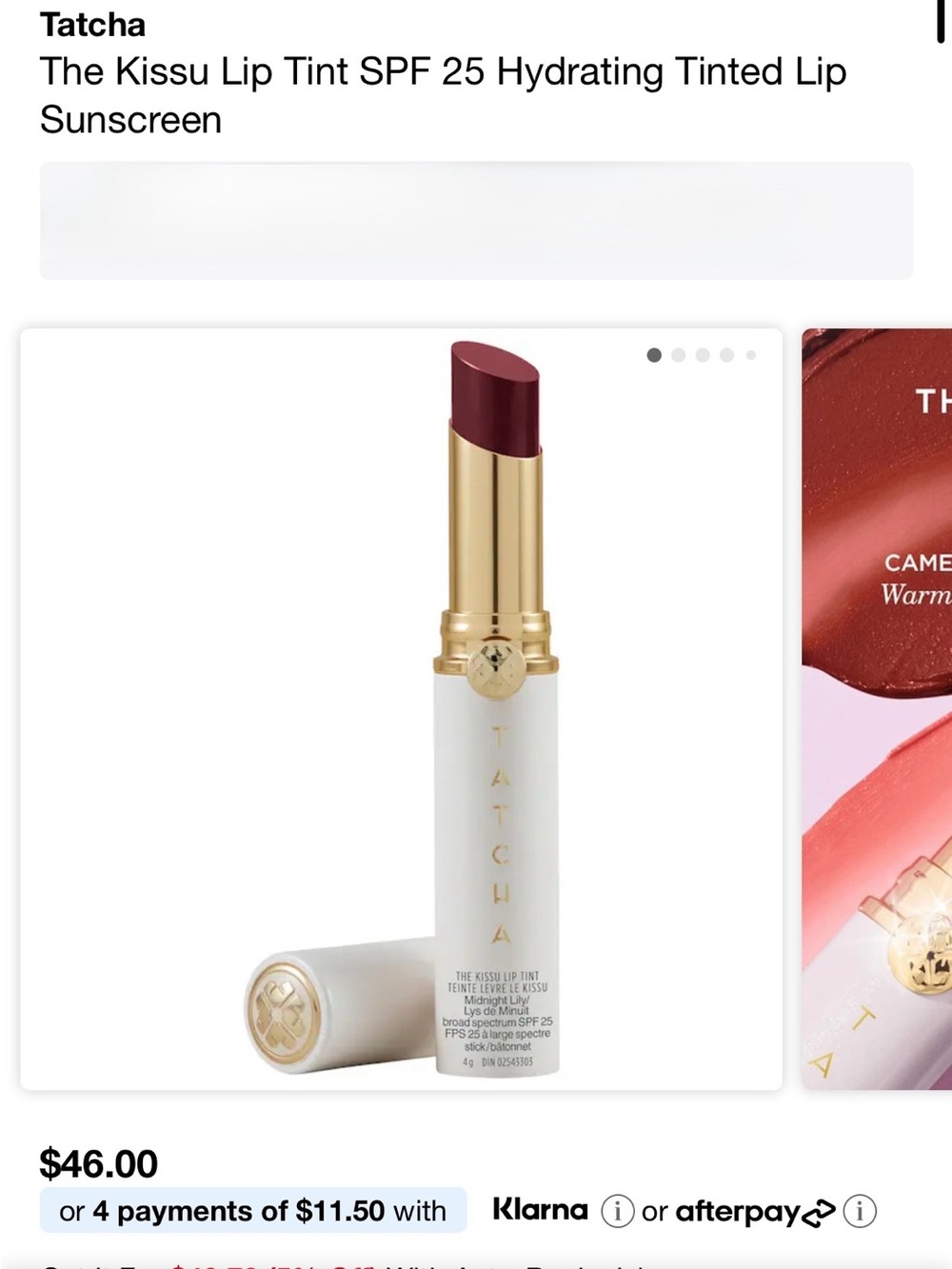 Tatcha Kissu Lip Tint SPF 25 Midnight Lily